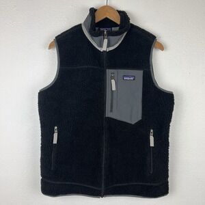 Patagonia Retro X Vest Womens Large Black Full Zip Sherpa Fleece Outdoors Hiking